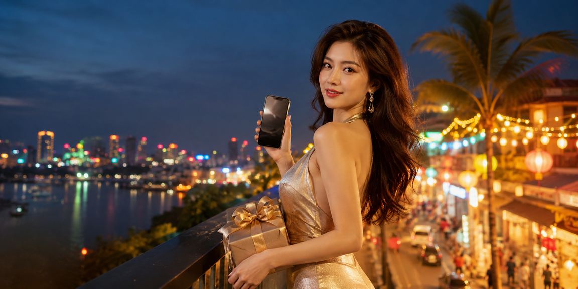 Người dùng Hà Nội chơi casino trên điện thoại tại khu chợ đêm