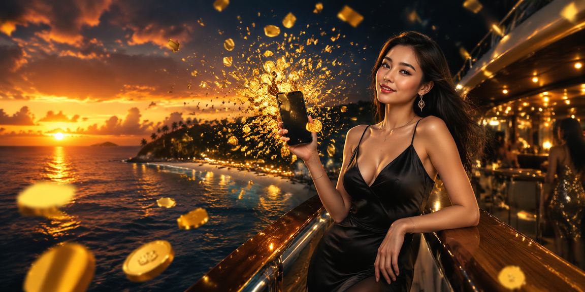 Người chơi sử dụng điện thoại chơi casino trực tuyến trên bãi biển Phú Quốc